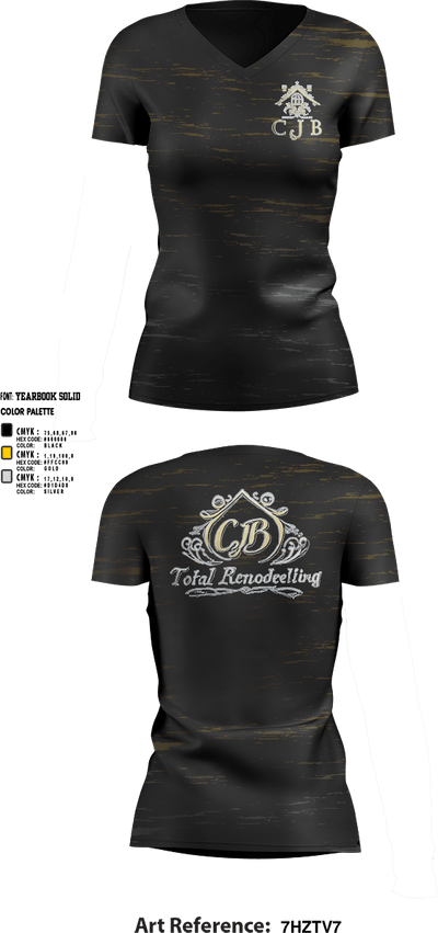 CJB total remodeling llc 19871343 Women's Short Sleeve V-neck Shirt - 1