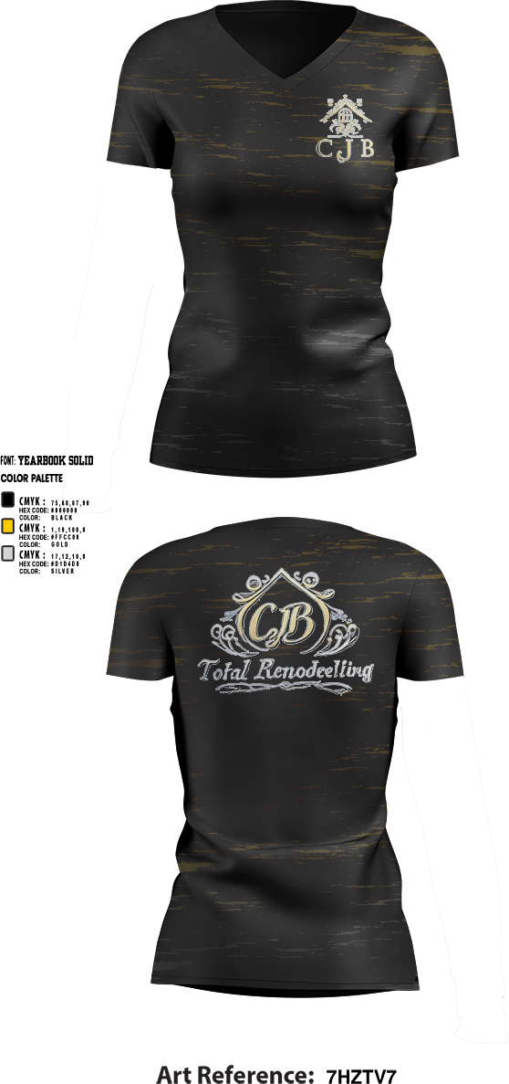 Womens Short Sleeve Vneck Shirt, CJB total remodeling llc, , Teamtime, Team time, sublimation, custom sports apparel, team uniforms, spirit wear, spiritwear, sports uniforms, custom shirts, team store, custom team store, fundraiser sports, apparel fundraiser