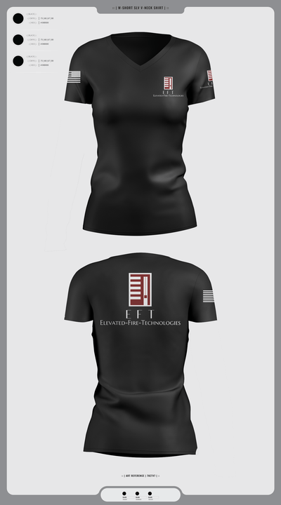 Elevated Fire Technologies Inc 48012343 Women's Short Sleeve V-neck Shirt - 1