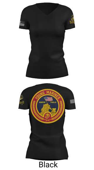 Womens Short Sleeve Vneck Shirt, Rogue Valley, Marines, Teamtime, Team time, sublimation, custom sports apparel, team uniforms, spirit wear, spiritwear, sports uniforms, custom shirts, team store, custom team store, fundraiser sports, apparel fundraiser