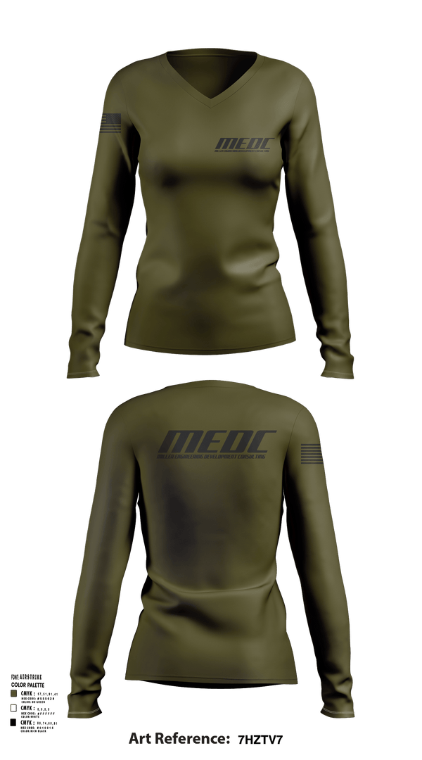 Womens Long Sleeve Vneck Shirt, MEDC, , Teamtime, Team time, sublimation, custom sports apparel, team uniforms, spirit wear, spiritwear, sports uniforms, custom shirts, team store, custom team store, fundraiser sports, apparel fundraiser