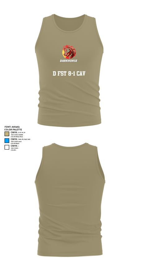 Tank Top, D FST 8-1 CAV, Army, Teamtime, Team time, sublimation, custom sports apparel, team uniforms, spirit wear, spiritwear, sports uniforms, custom shirts, team store, custom team store, fundraiser sports, apparel fundraiser