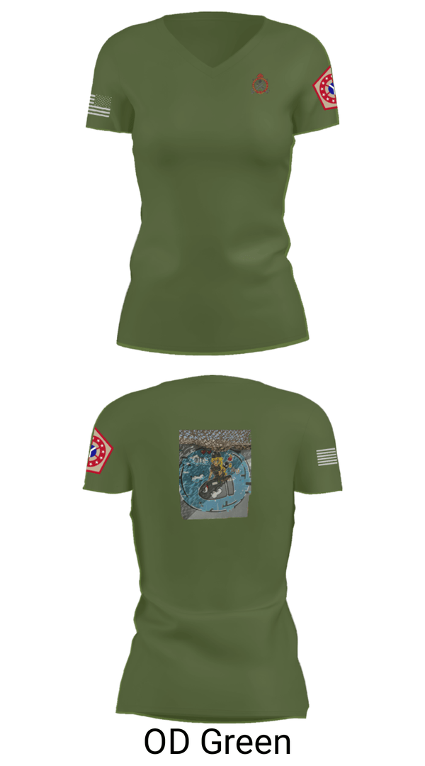 Women's Short Sleeve Vneck Shirt, 34th DSB, Army, Teamtime, Team time, sublimation, custom sports apparel, team uniforms, spirit wear, spiritwear, sports uniforms, custom shirts, team store, custom team store, fundraiser sports, apparel fundraiser