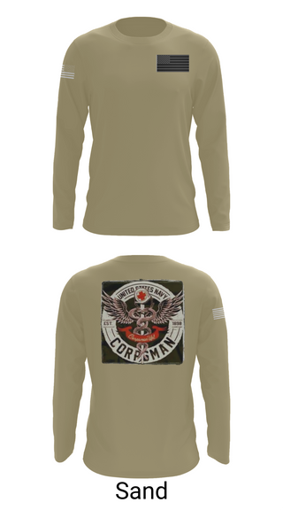 Long Sleeve Performance Shirt, Hospital Corpsman, , Teamtime, Team time, sublimation, custom sports apparel, team uniforms, spirit wear, spiritwear, sports uniforms, custom shirts, team store, custom team store, fundraiser sports, apparel fundraiser