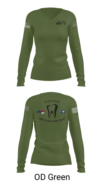 810th med co 30898387 Women's Long Sleeve V-neck Shirt - 57