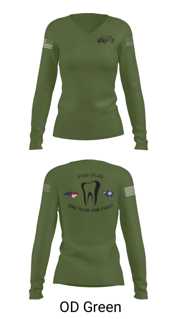 Womens Long Sleeve Vneck Shirt, 810th med co, Army, Teamtime, Team time, sublimation, custom sports apparel, team uniforms, spirit wear, spiritwear, sports uniforms, custom shirts, team store, custom team store, fundraiser sports, apparel fundraiser
