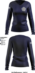 Cherry Valley Police Department 41709061 Women's Long Sleeve V-neck Shirt - 1