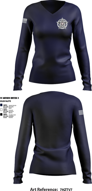 Womens Long Sleeve Vneck Shirt, Cherry Valley Police Department, , Teamtime, Team time, sublimation, custom sports apparel, team uniforms, spirit wear, spiritwear, sports uniforms, custom shirts, team store, custom team store, fundraiser sports, apparel fundraiser