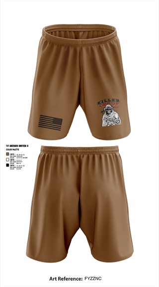 Athletic Shorts With Pockets, 3/2CR Killer Troop, Army, Teamtime, Team time, sublimation, custom sports apparel, team uniforms, spirit wear, spiritwear, sports uniforms, custom shirts, team store, custom team store, fundraiser sports, apparel fundraiser