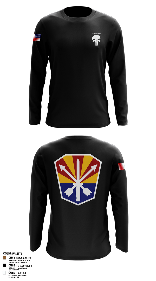 Long Sleeve Performance Polo, HHC 153 CSSB, National Guard, Teamtime, Team time, sublimation, custom sports apparel, team uniforms, spirit wear, spiritwear, sports uniforms, custom shirts, team store, custom team store, fundraiser sports, apparel fundraiser