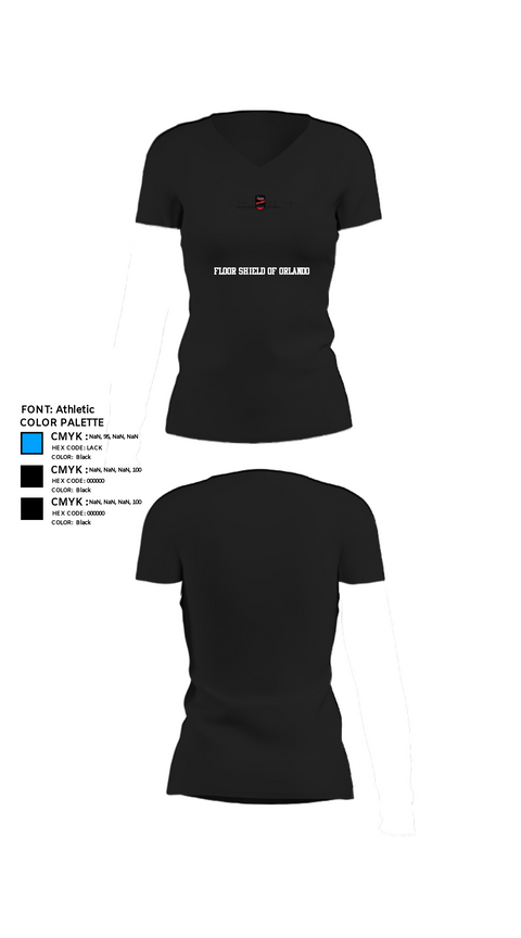 Womens Short Sleeve Vneck Shirt, Floor Shield of Orlando, , Teamtime, Team time, sublimation, custom sports apparel, team uniforms, spirit wear, spiritwear, sports uniforms, custom shirts, team store, custom team store, fundraiser sports, apparel fundraiser