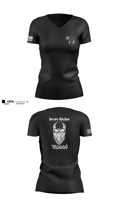 Delta Company 1-114th Infantry 53966705 Women's Short Sleeve V-neck Shirt - 1