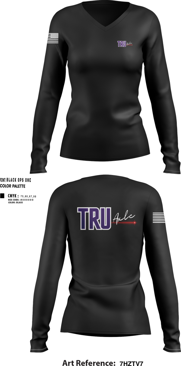 Womens Long Sleeve Vneck Shirt, Tru Axle LLC, , Teamtime, Team time, sublimation, custom sports apparel, team uniforms, spirit wear, spiritwear, sports uniforms, custom shirts, team store, custom team store, fundraiser sports, apparel fundraiser