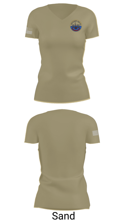 USS ALBANY SSN-753 81677877 Women's Short Sleeve V-neck Shirt - 84