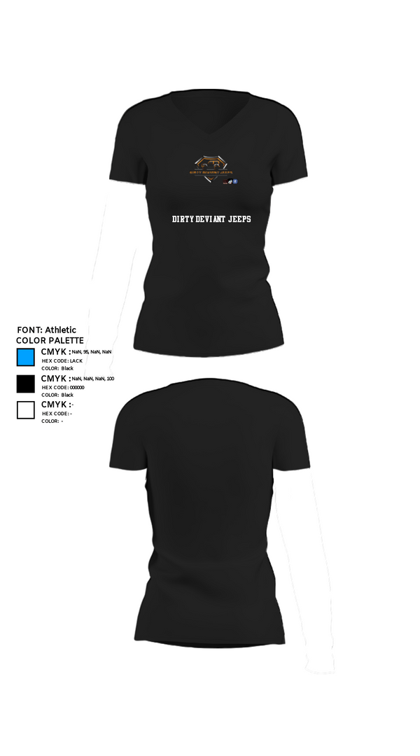Womens Short Sleeve Vneck Shirt, Dirty Deviant Jeeps, , Teamtime, Team time, sublimation, custom sports apparel, team uniforms, spirit wear, spiritwear, sports uniforms, custom shirts, team store, custom team store, fundraiser sports, apparel fundraiser