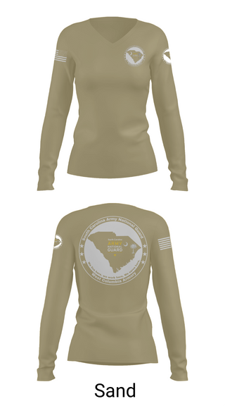 Womens Long Sleeve Vneck Shirt, Bravo 3, National Guard, Teamtime, Team time, sublimation, custom sports apparel, team uniforms, spirit wear, spiritwear, sports uniforms, custom shirts, team store, custom team store, fundraiser sports, apparel fundraiser