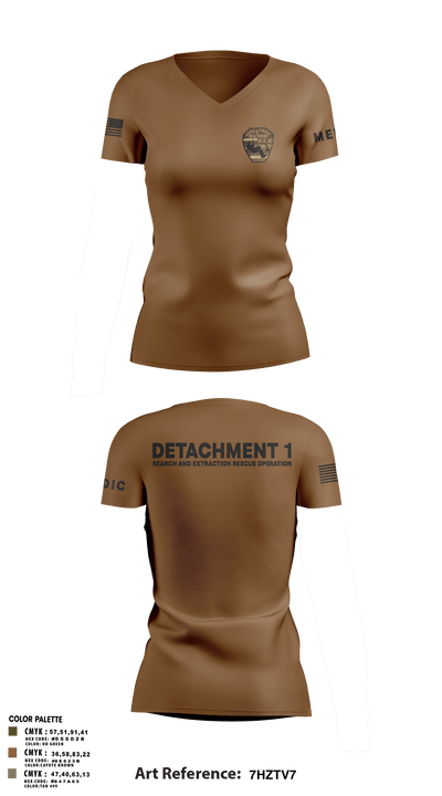 Detachment 1 27221981 Women's Short Sleeve V-neck Shirt - 8