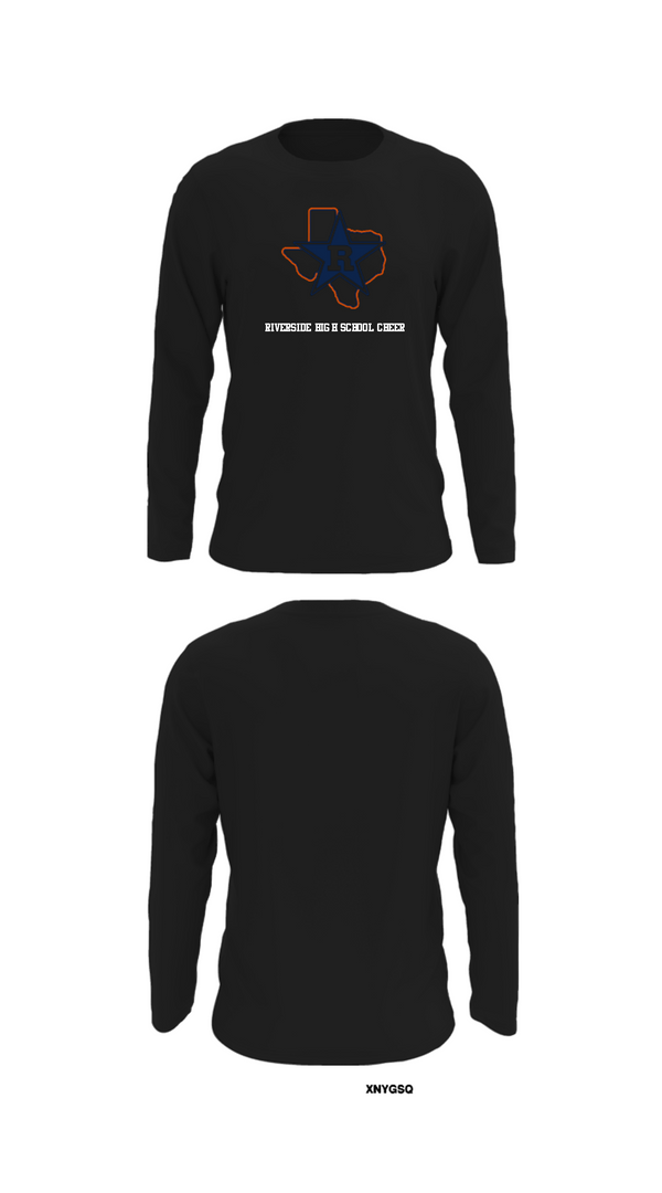 Long Sleeve Performance Shirt, Riverside High School Cheer, Cheer, Teamtime, Team time, sublimation, custom sports apparel, team uniforms, spirit wear, spiritwear, sports uniforms, custom shirts, team store, custom team store, fundraiser sports, apparel fundraiser