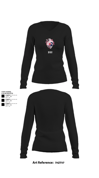 Women's Long Sleeve Vneck Shirt, DSU, Marines, Teamtime, Team time, sublimation, custom sports apparel, team uniforms, spirit wear, spiritwear, sports uniforms, custom shirts, team store, custom team store, fundraiser sports, apparel fundraiser