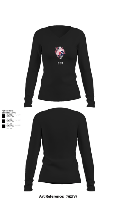 DSU 46178444 Women's Long Sleeve V-neck Shirt - 22