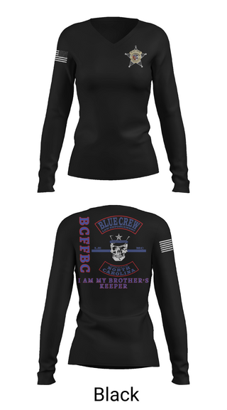 Womens Long Sleeve Vneck Shirt, Bluecrew law enforcement motorcycle club, , Teamtime, Team time, sublimation, custom sports apparel, team uniforms, spirit wear, spiritwear, sports uniforms, custom shirts, team store, custom team store, fundraiser sports, apparel fundraiser