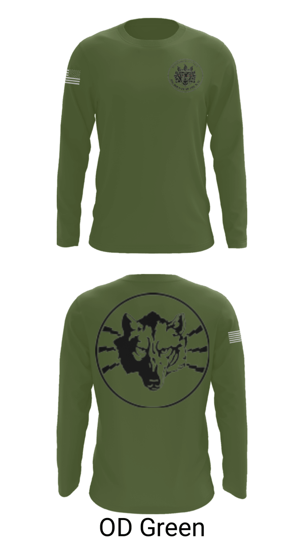 Long Sleeve Performance Shirt, Wolves, Bravo, 305th MI, Army, Teamtime, Team time, sublimation, custom sports apparel, team uniforms, spirit wear, spiritwear, sports uniforms, custom shirts, team store, custom team store, fundraiser sports, apparel fundraiser