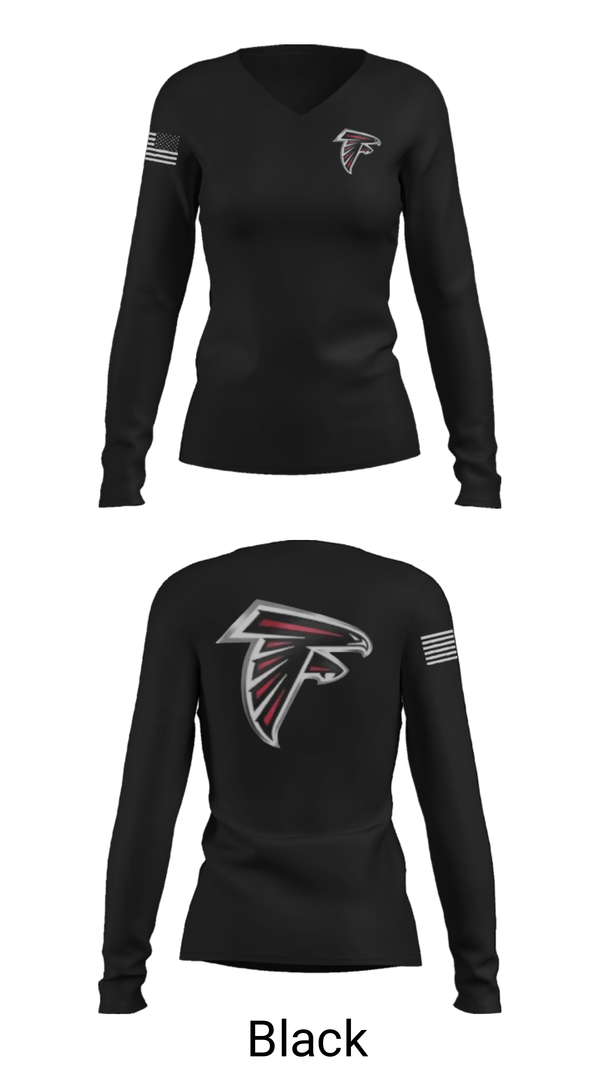 Women's Long Sleeve Vneck Shirt, northsac panthers, Football, Teamtime, Team time, sublimation, custom sports apparel, team uniforms, spirit wear, spiritwear, sports uniforms, custom shirts, team store, custom team store, fundraiser sports, apparel fundraiser