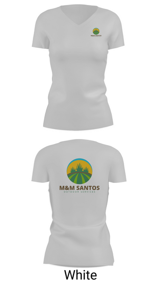Womens Short Sleeve Vneck Shirt, M&M Santos Outdoor Services, , Teamtime, Team time, sublimation, custom sports apparel, team uniforms, spirit wear, spiritwear, sports uniforms, custom shirts, team store, custom team store, fundraiser sports, apparel fundraiser