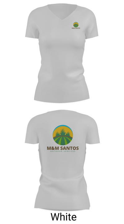 M&M Santos Outdoor Services 89521687 Women's Short Sleeve V-neck Shirt - 19