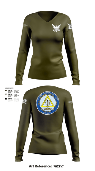 Womens Long Sleeve Vneck Shirt, TRIDENT TRAINING FACILITY, Navy, Teamtime, Team time, sublimation, custom sports apparel, team uniforms, spirit wear, spiritwear, sports uniforms, custom shirts, team store, custom team store, fundraiser sports, apparel fundraiser