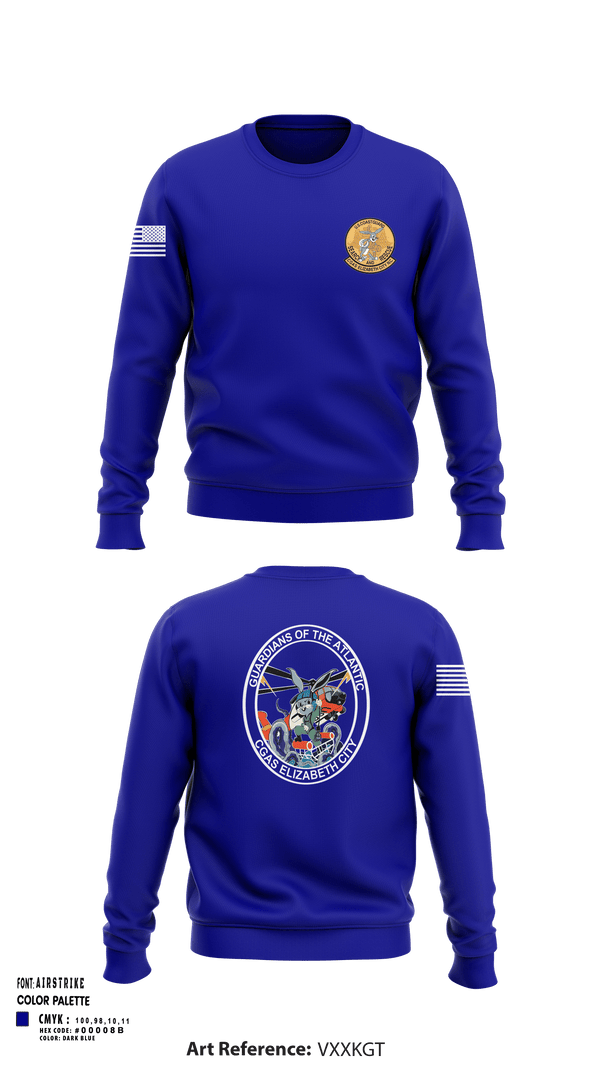 Crew Neck Sweatshirt, Air Station Elizabeth City, , Teamtime, Team time, sublimation, custom sports apparel, team uniforms, spirit wear, spiritwear, sports uniforms, custom shirts, team store, custom team store, fundraiser sports, apparel fundraiser