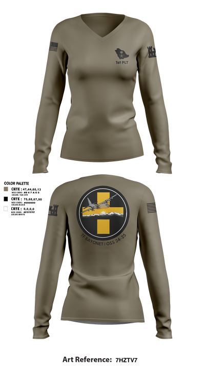 B Co 766 EN BeB 1st Platoon Armored Turtles Women's Long Sleeve V-neck Shirt - 13