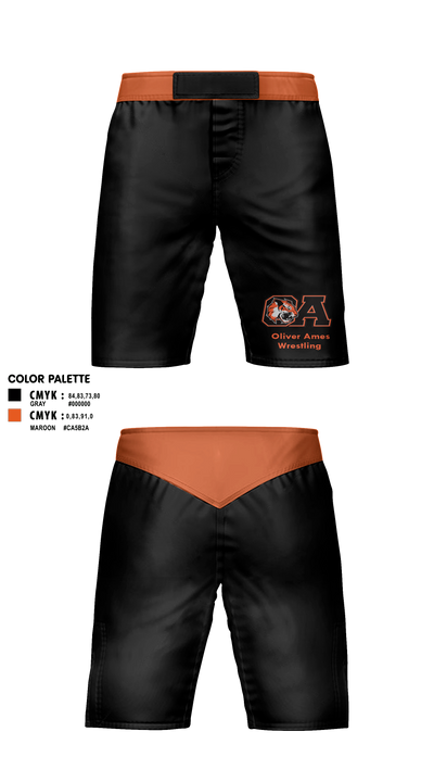 Oliver Ames High School Wrestling 5385977 Fight Shorts - 1