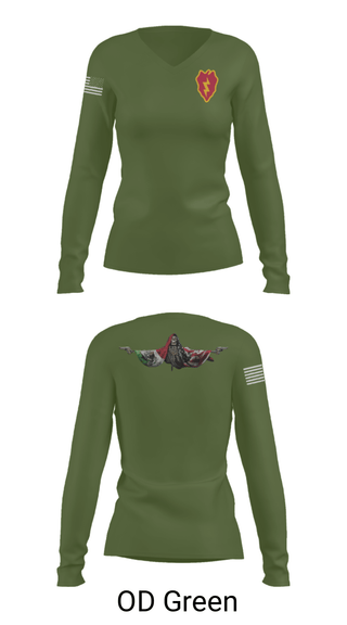 Women's Long Sleeve Vneck Shirt, 25th ID, Army, Teamtime, Team time, sublimation, custom sports apparel, team uniforms, spirit wear, spiritwear, sports uniforms, custom shirts, team store, custom team store, fundraiser sports, apparel fundraiser