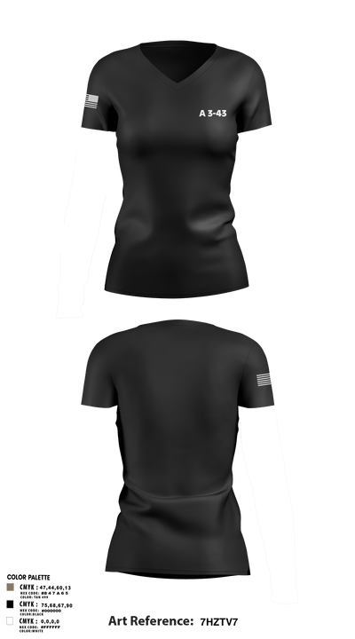 A 3-43 24192338 Women's Short Sleeve V-neck Shirt - 6