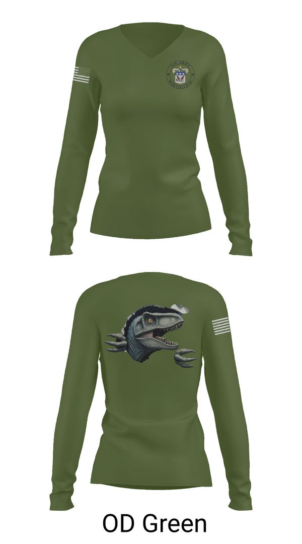 Womens Long Sleeve Vneck Shirt, Seminar 3, Army, Teamtime, Team time, sublimation, custom sports apparel, team uniforms, spirit wear, spiritwear, sports uniforms, custom shirts, team store, custom team store, fundraiser sports, apparel fundraiser