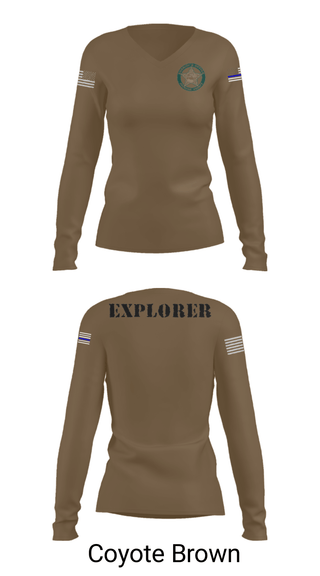 Women's Long Sleeve Vneck Shirt, BSO Explorers, Police, Teamtime, Team time, sublimation, custom sports apparel, team uniforms, spirit wear, spiritwear, sports uniforms, custom shirts, team store, custom team store, fundraiser sports, apparel fundraiser
