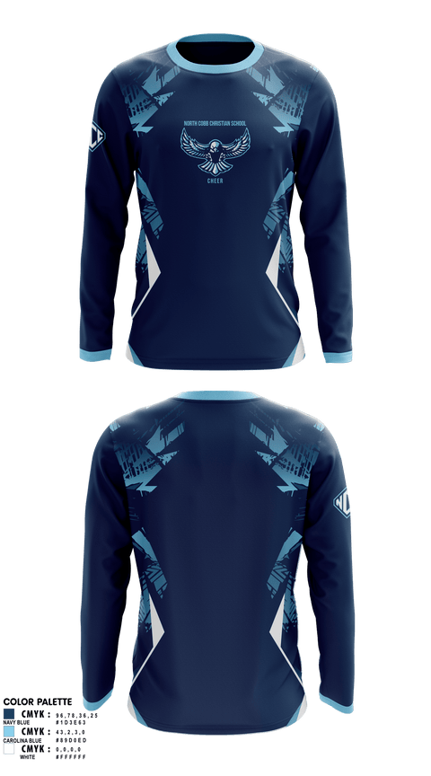 Long Sleeve Performance Shirt, North Cobb Christian School Cheer, Cheer, Teamtime, Team time, sublimation, custom sports apparel, team uniforms, spirit wear, spiritwear, sports uniforms, custom shirts, team store, custom team store, fundraiser sports, apparel fundraiser