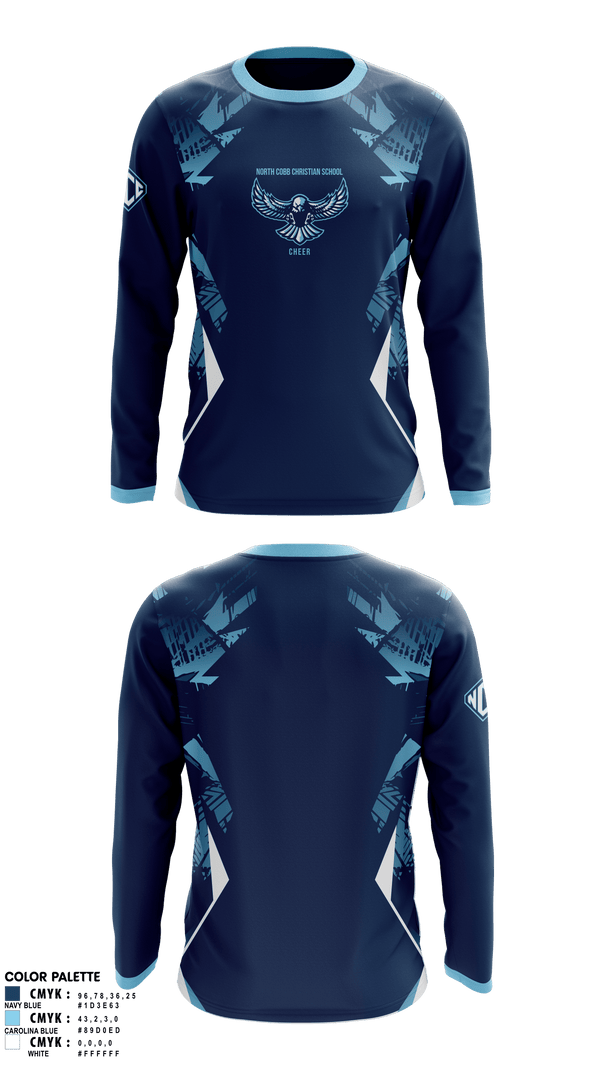Long Sleeve Performance Shirt, North Cobb Christian School Cheer, Cheer, Teamtime, Team time, sublimation, custom sports apparel, team uniforms, spirit wear, spiritwear, sports uniforms, custom shirts, team store, custom team store, fundraiser sports, apparel fundraiser