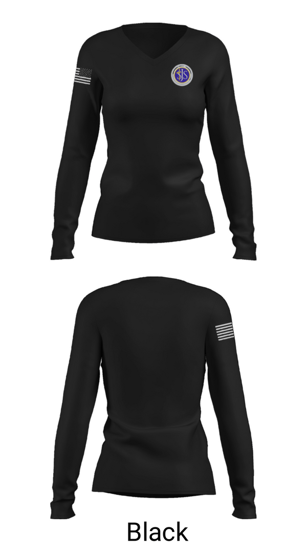 Women's Long Sleeve Vneck Shirt, St Joseph Catholic School Volleyball, Women's Volleyball, Teamtime, Team time, sublimation, custom sports apparel, team uniforms, spirit wear, spiritwear, sports uniforms, custom shirts, team store, custom team store, fundraiser sports, apparel fundraiser