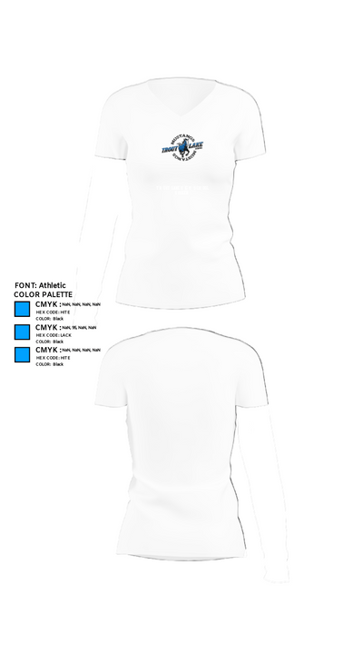 Trout Lake Mustangs 72357578 Women's Short Sleeve V-neck Shirt - 18