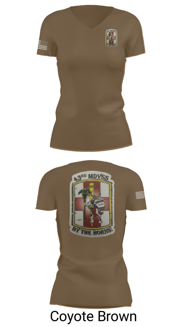 Womens Short Sleeve Vneck Shirt, 43rd Medical Detachment, , Teamtime, Team time, sublimation, custom sports apparel, team uniforms, spirit wear, spiritwear, sports uniforms, custom shirts, team store, custom team store, fundraiser sports, apparel fundraiser