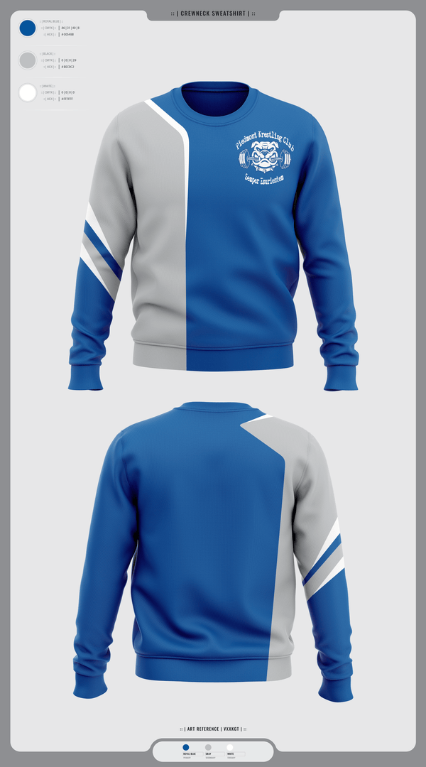 Crew Neck Sweatshirt, Piedmont Youth Wrestling, Wrestling, Teamtime, Team time, sublimation, custom sports apparel, team uniforms, spirit wear, spiritwear, sports uniforms, custom shirts, team store, custom team store, fundraiser sports, apparel fundraiser