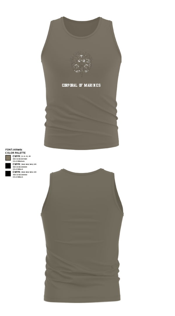Tank Top, Corporal of Marines, Marines, Teamtime, Team time, sublimation, custom sports apparel, team uniforms, spirit wear, spiritwear, sports uniforms, custom shirts, team store, custom team store, fundraiser sports, apparel fundraiser