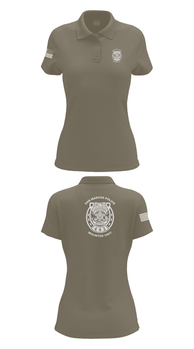 San Marcos Police Mounted Unit 48191371 Women's Short Sleeve Performance Polo  - 71
