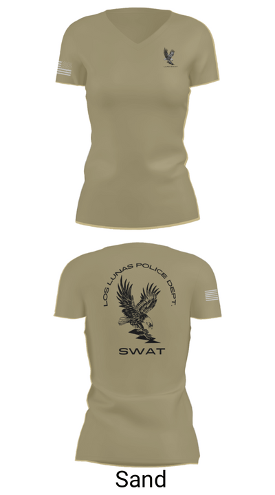 LOS LUNAS POLICE DEPT. SWAT 5938018 Women's Short Sleeve V-neck Shirt - 84
