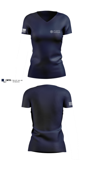 Womens Short Sleeve Vneck Shirt, Atlantic Sapphire, Army, Teamtime, Team time, sublimation, custom sports apparel, team uniforms, spirit wear, spiritwear, sports uniforms, custom shirts, team store, custom team store, fundraiser sports, apparel fundraiser