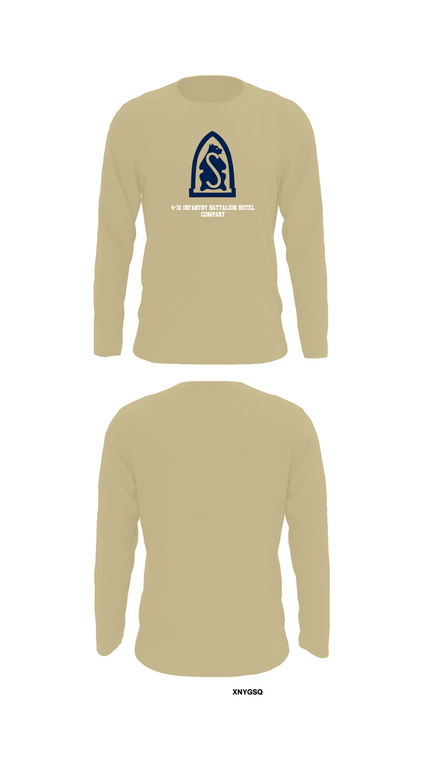 Long Sleeve Performance Shirt, 4-31 infantry battalion hotel company, Army, Teamtime, Team time, sublimation, custom sports apparel, team uniforms, spirit wear, spiritwear, sports uniforms, custom shirts, team store, custom team store, fundraiser sports, apparel fundraiser