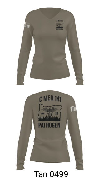 Womens Long Sleeve Vneck Shirt, C MED 141, National Guard, Teamtime, Team time, sublimation, custom sports apparel, team uniforms, spirit wear, spiritwear, sports uniforms, custom shirts, team store, custom team store, fundraiser sports, apparel fundraiser