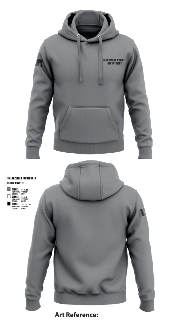 Hoodie, Monument Police Department, Police, Teamtime, Team time, sublimation, custom sports apparel, team uniforms, spirit wear, spiritwear, sports uniforms, custom shirts, team store, custom team store, fundraiser sports, apparel fundraiser
